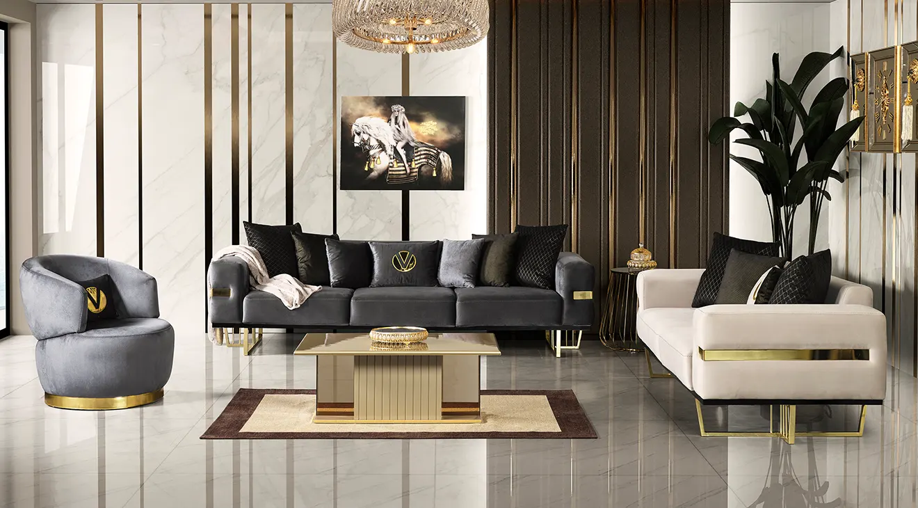 Premier Gold Metal Ayaklı Koltuk Takımı